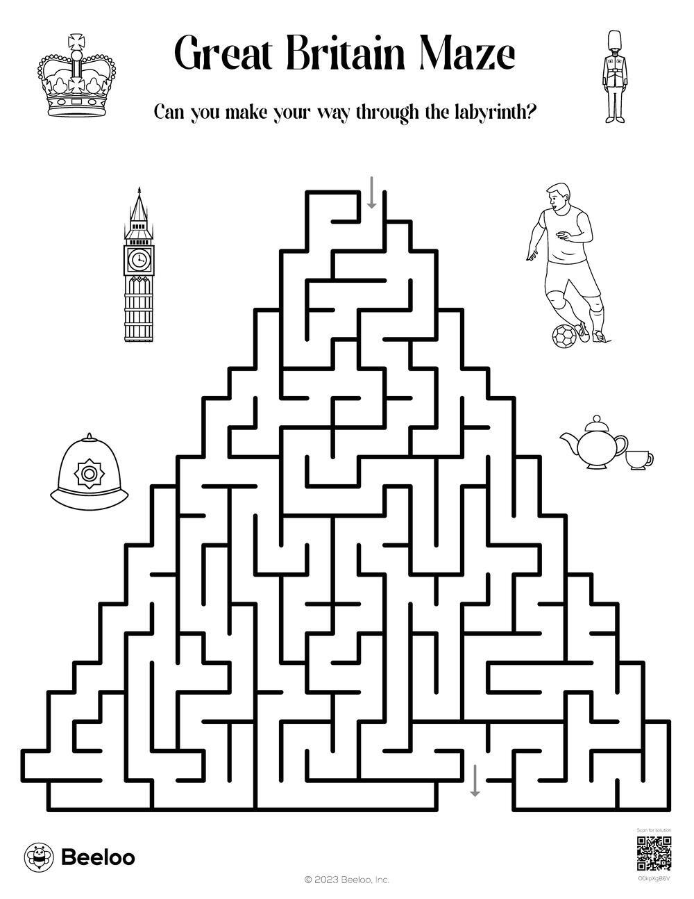 Great Britain Maze Beeloo Printable Crafts And Activities For Kids