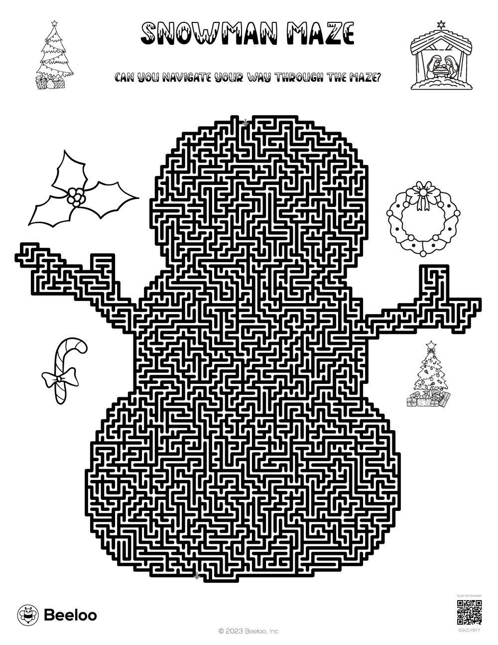 Christmas-themed Mazes • Beeloo Printable Crafts and Activities for Kids