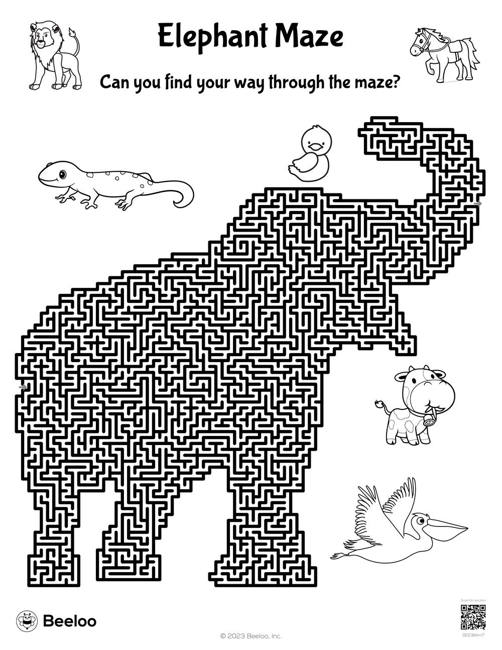 Animal Mazes For Kids