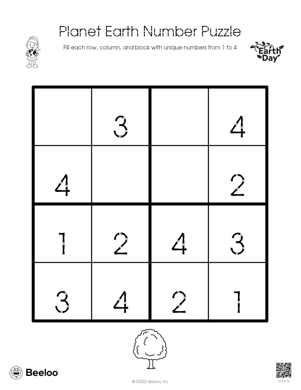 Planet Earth Number Puzzle Beeloo Printable Crafts And Activities For 