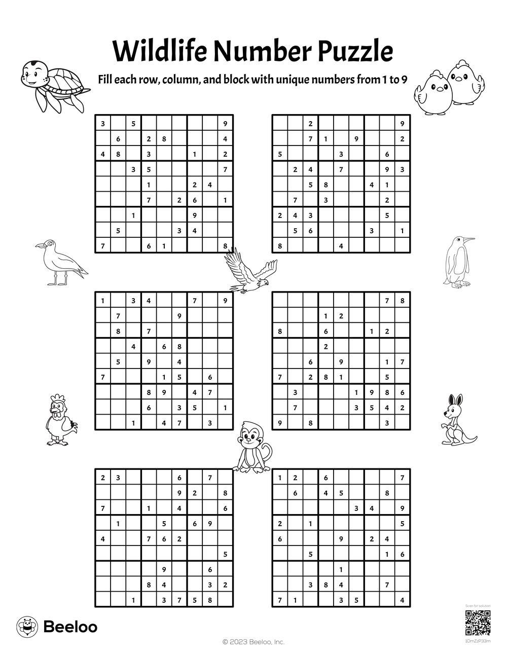 Wildlife Number Puzzle Beeloo Printable Crafts And Activities For Kids