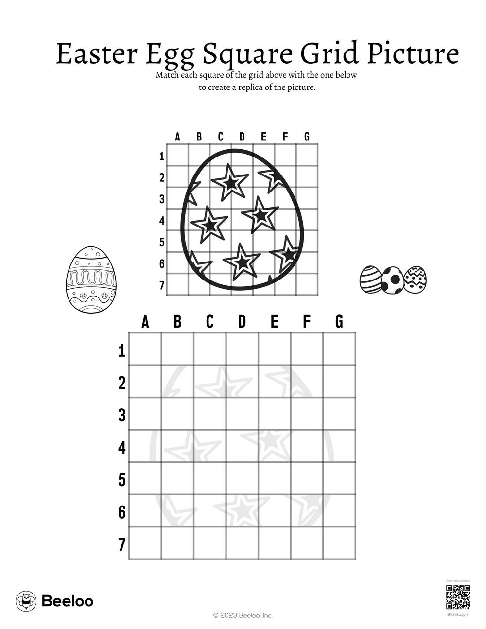 Easter Egg Square Grid Picture Beeloo Printable Crafts And Activities Easter Egg Square Grid Picture Beeloo Printable Crafts And Activities