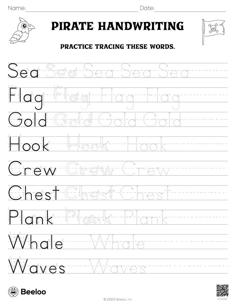 Free Pirate Theme Tracing Worksheets Ahoy Matey Fun Free Pirate Theme Tracing Worksheets Ahoy Matey Fun