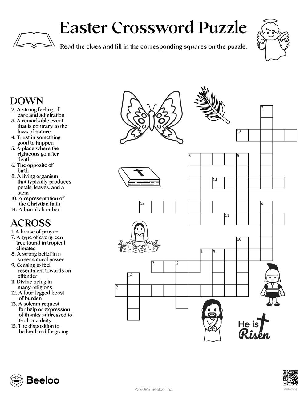 Easter Crossword Puzzle Beeloo Printable Crafts For Kids 2Bj59yO2j 