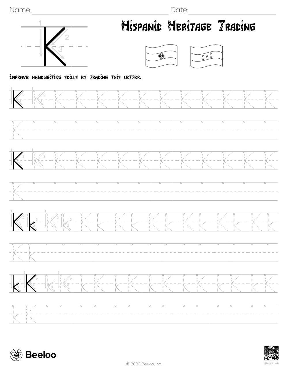 Hispanic Heritage Tracing Beeloo Printable Crafts And Activities For Kids