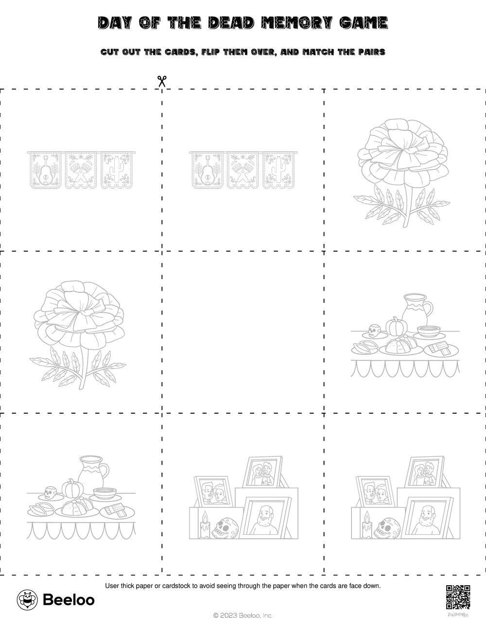 Day Of The Dead Memory Game Beeloo Printable Crafts And Activities Day Of The Dead Memory Game Beeloo Printable Crafts And Activities