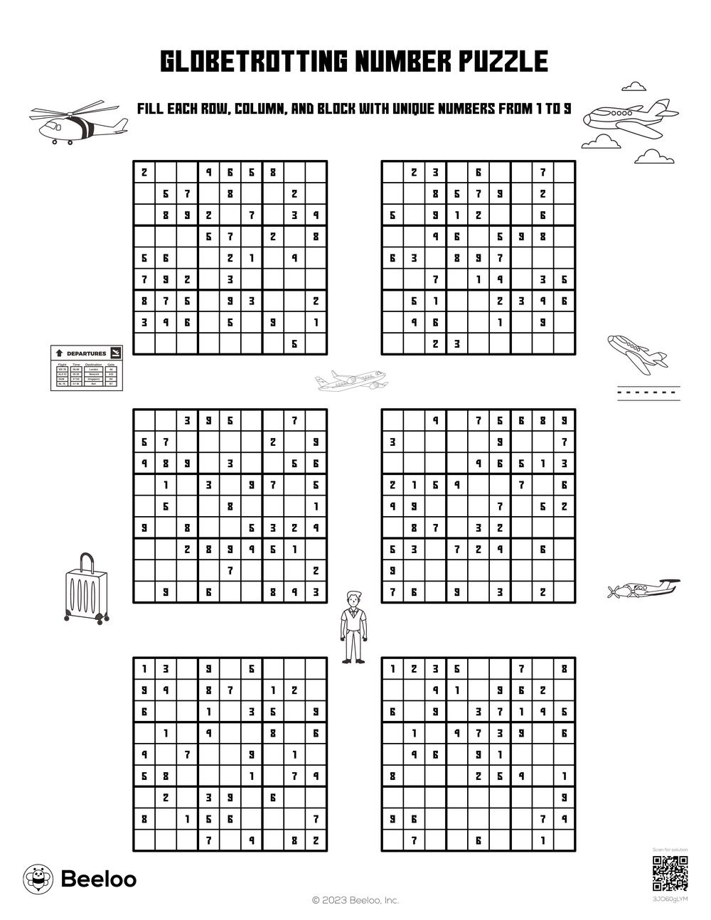 Globetrotting Number Puzzle Beeloo Printable Crafts And Activities 