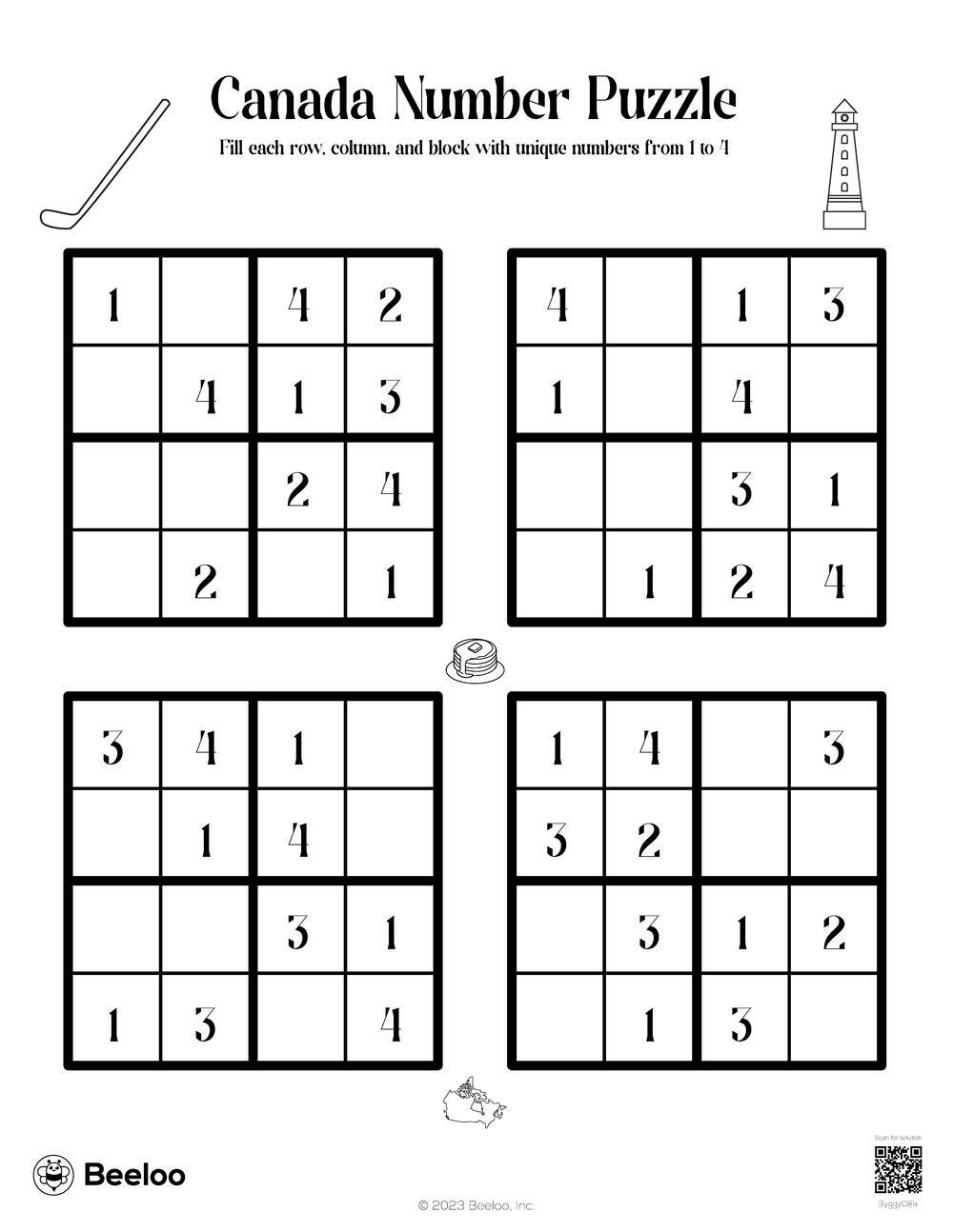 Canada Number Puzzle Beeloo Printable Crafts And Activities For Kids