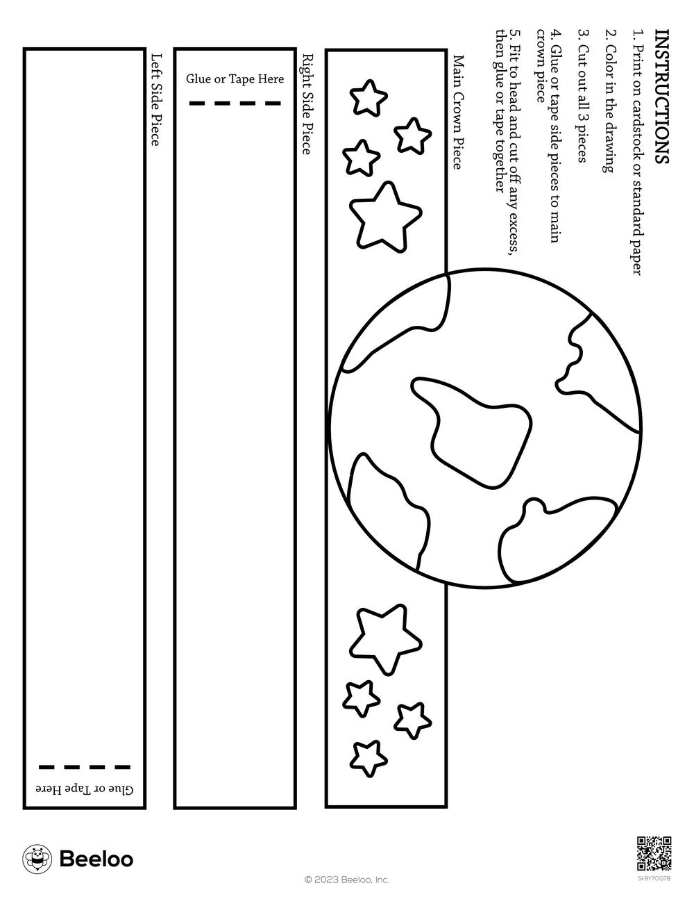 Earth Hat Beeloo Printable Crafts And Activities For Kids