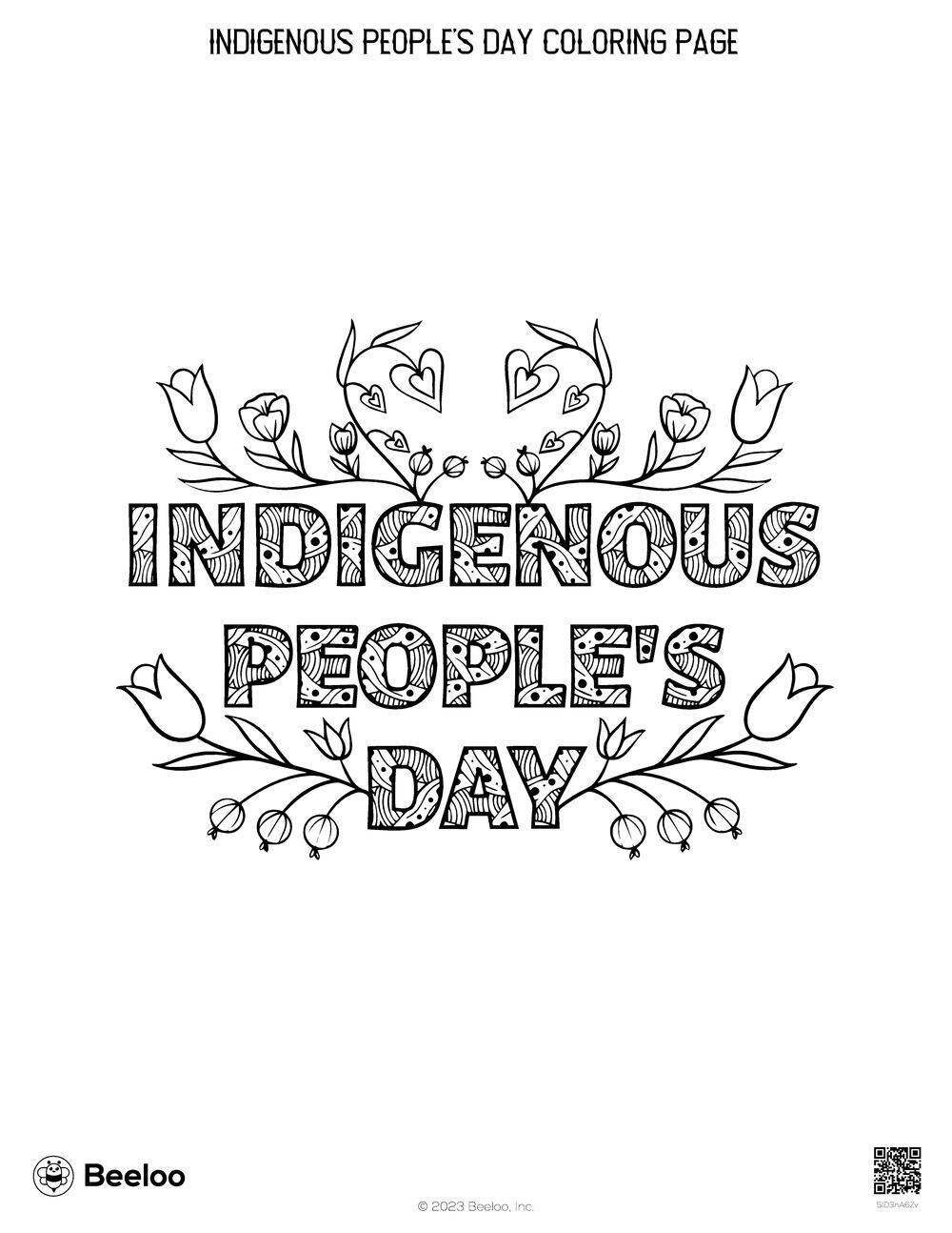 Indigenous People s Day themed Coloring Pages Beeloo Printable Crafts 