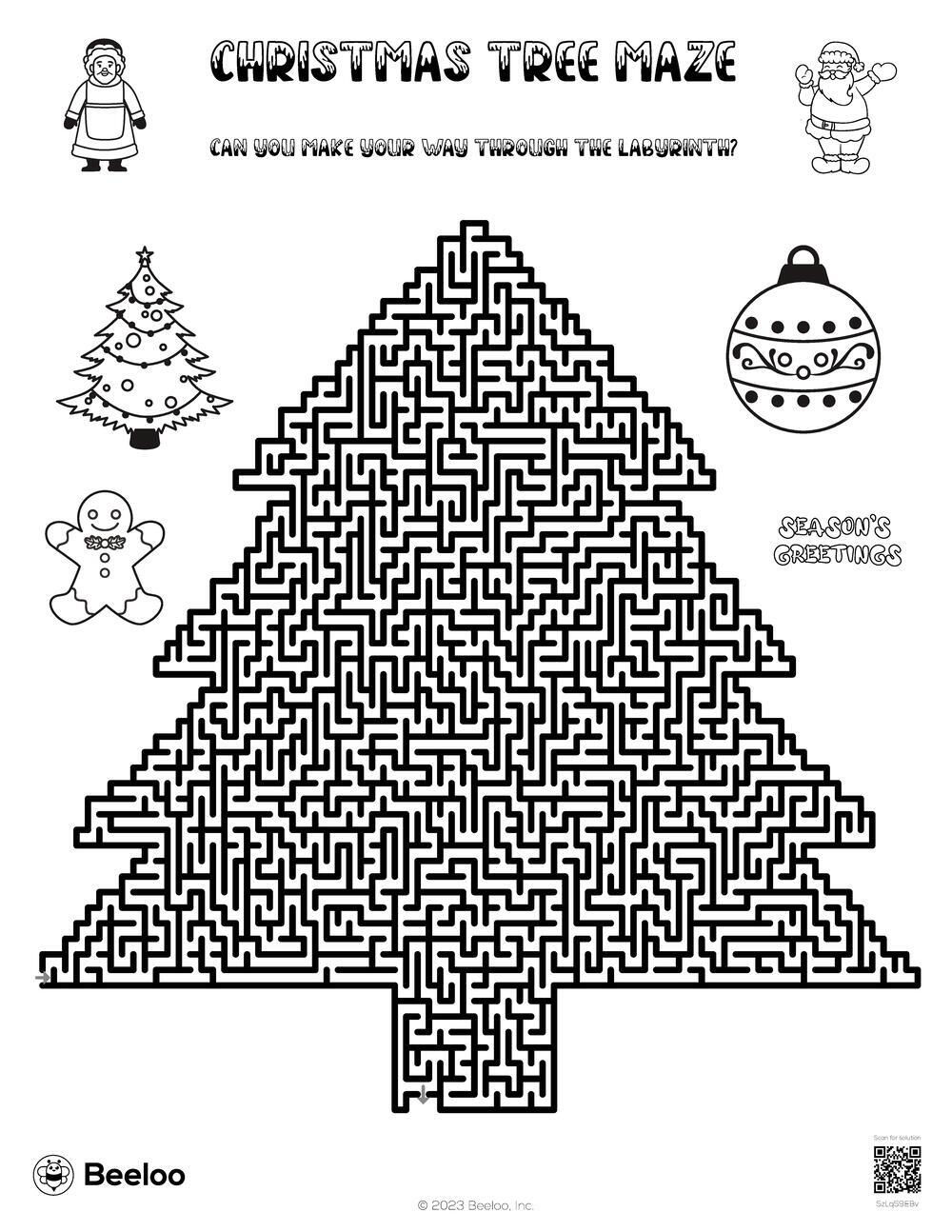 Printable Christmas Mazes For Adults Printable Christmas Mazes For Adults