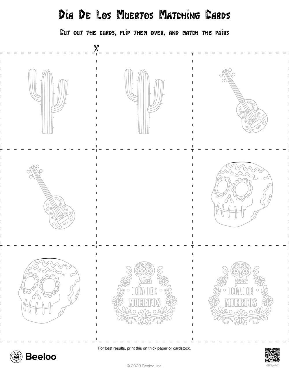 Dia De Los Muertos themed Memory Games Beeloo Printable Crafts And 