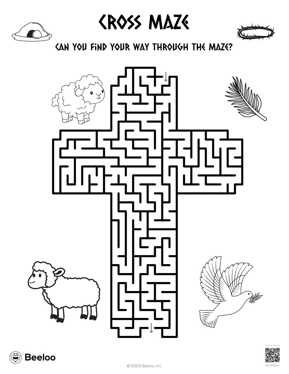 Cross Maze Beeloo Printable Crafts And Activities For Kids Cross Maze Beeloo Printable Crafts And Activities For Kids