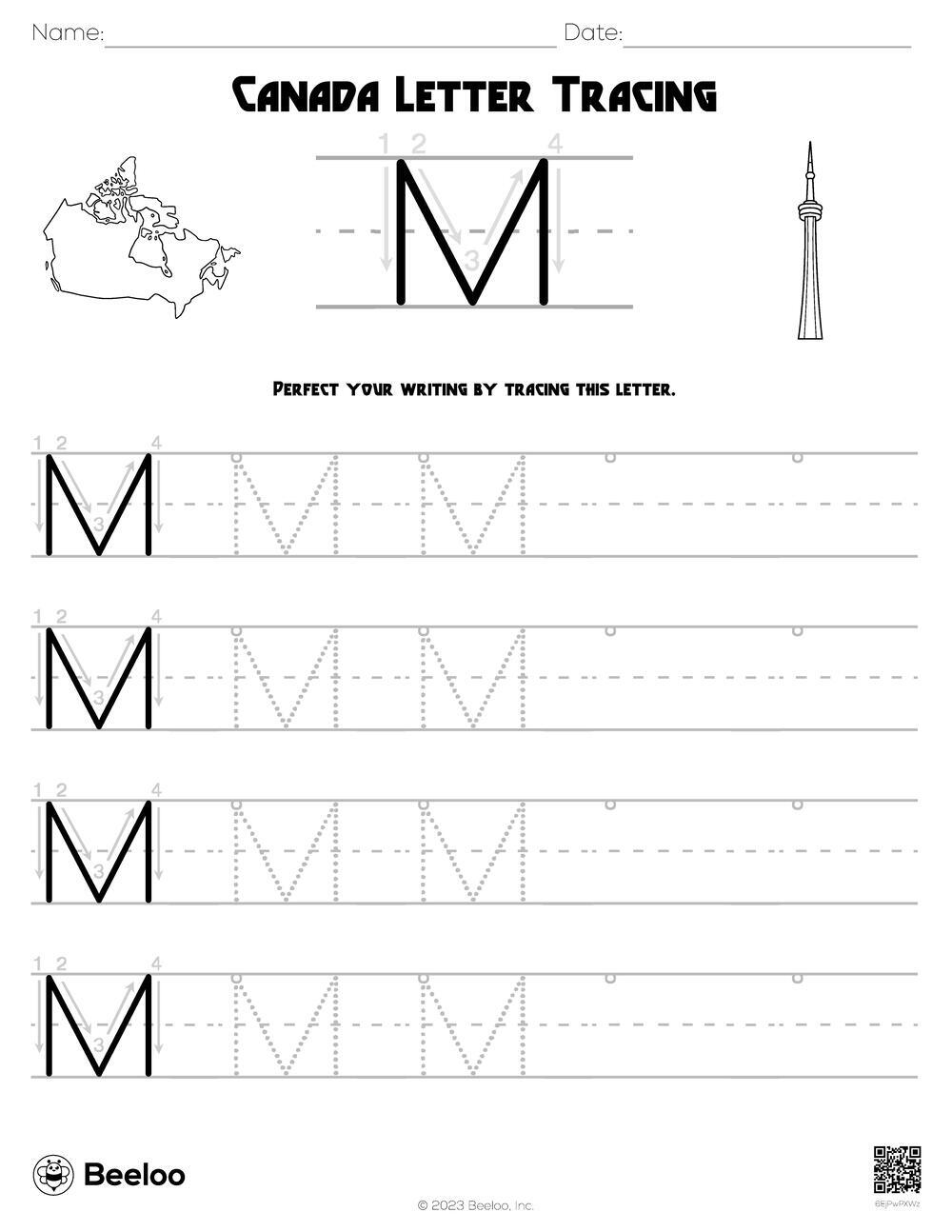 Canada Letter Tracing Beeloo Printable Crafts And Activities For Kids Canada Letter Tracing Beeloo Printable Crafts And Activities For Kids