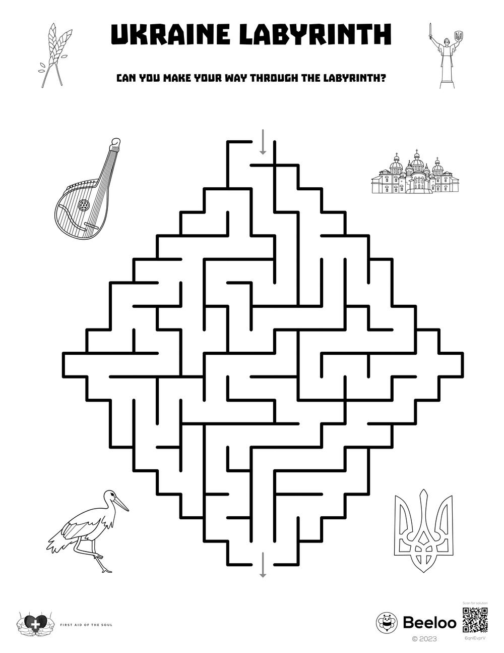 Ukraine Labyrinth Beeloo Printable Crafts And Activities For Kids