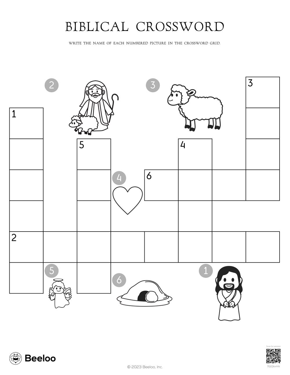 Biblical Crossword Beeloo Printable Crafts And Activities For Kids