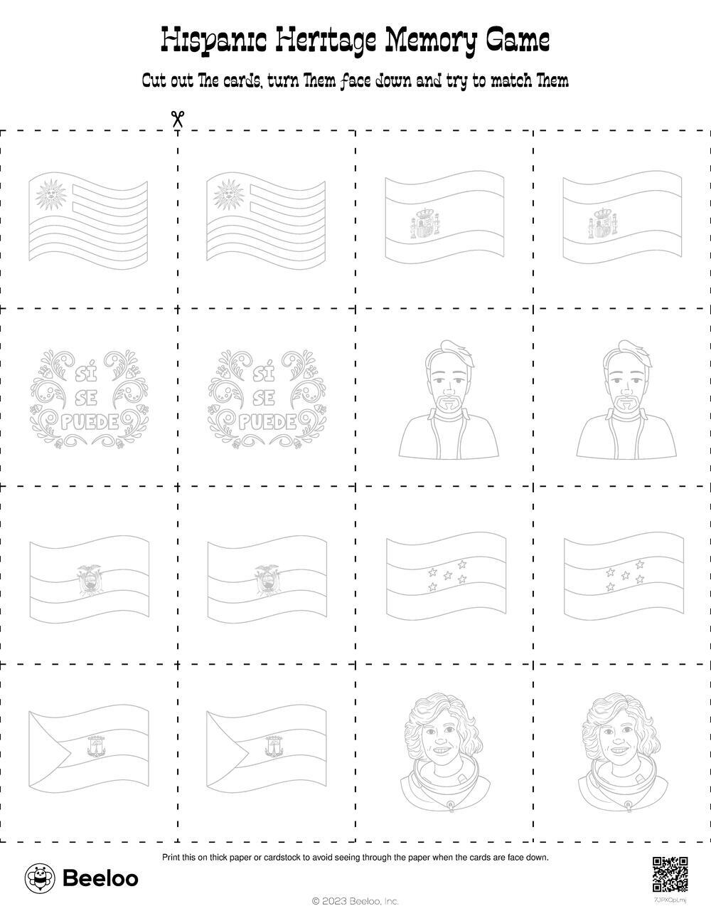 Hispanic Heritage Memory Game Beeloo Printable Crafts And Activities 