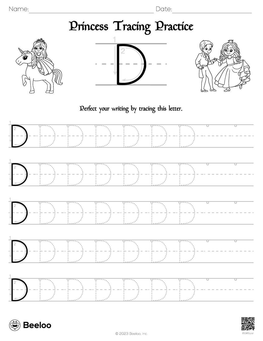Princess Tracing Practice Beeloo Printable Crafts And Activities For Kids