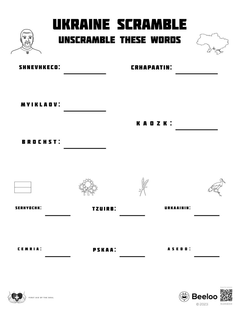 Ukraine Scramble Beeloo Printable Crafts And Activities For Kids