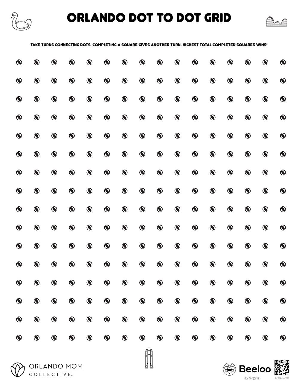 Orlando Dot To Dot Grid Beeloo Printable Crafts And Activities For Kids
