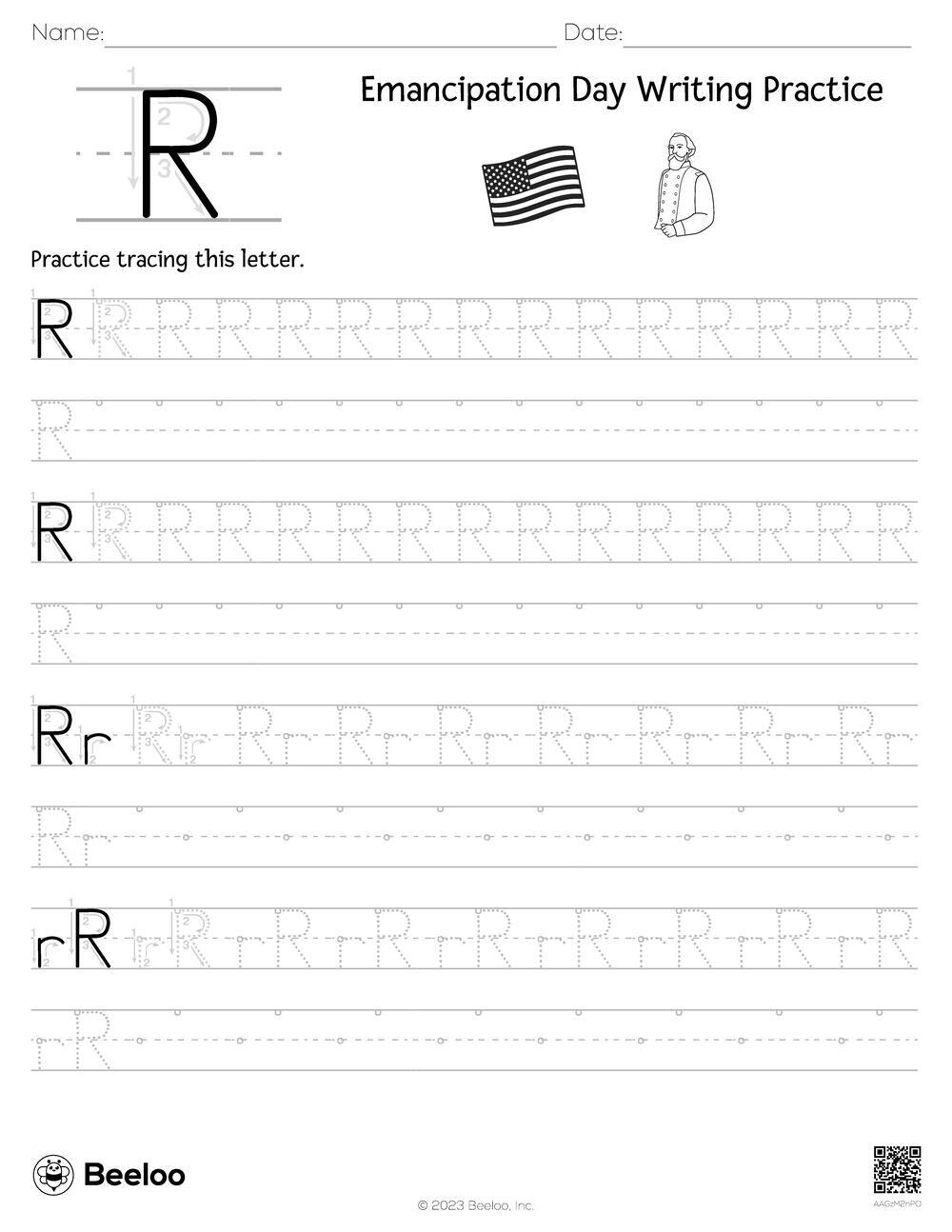 Emancipation Day Writing Practice Beeloo Printable Crafts And