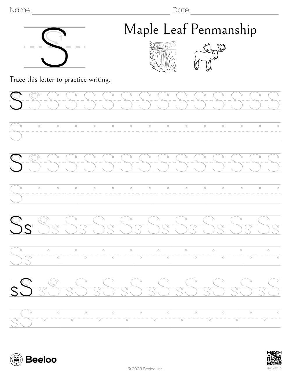 Maple Leaf Penmanship Beeloo Printable Crafts And Activities For Kids