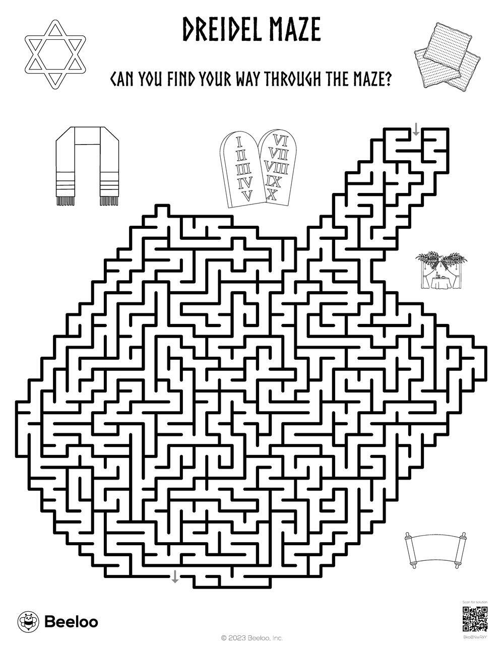 Dreidel Maze Beeloo Printable Crafts And Activities For Kids Dreidel Maze Beeloo Printable Crafts And Activities For Kids