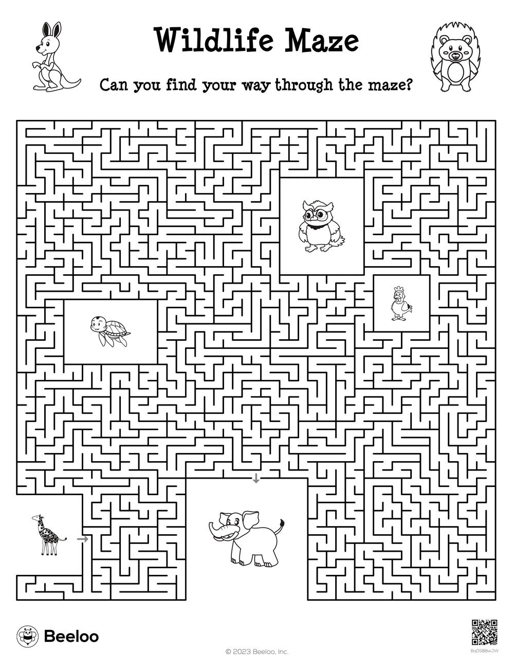 Wildlife Maze Beeloo Printable Crafts And Activities For Kids