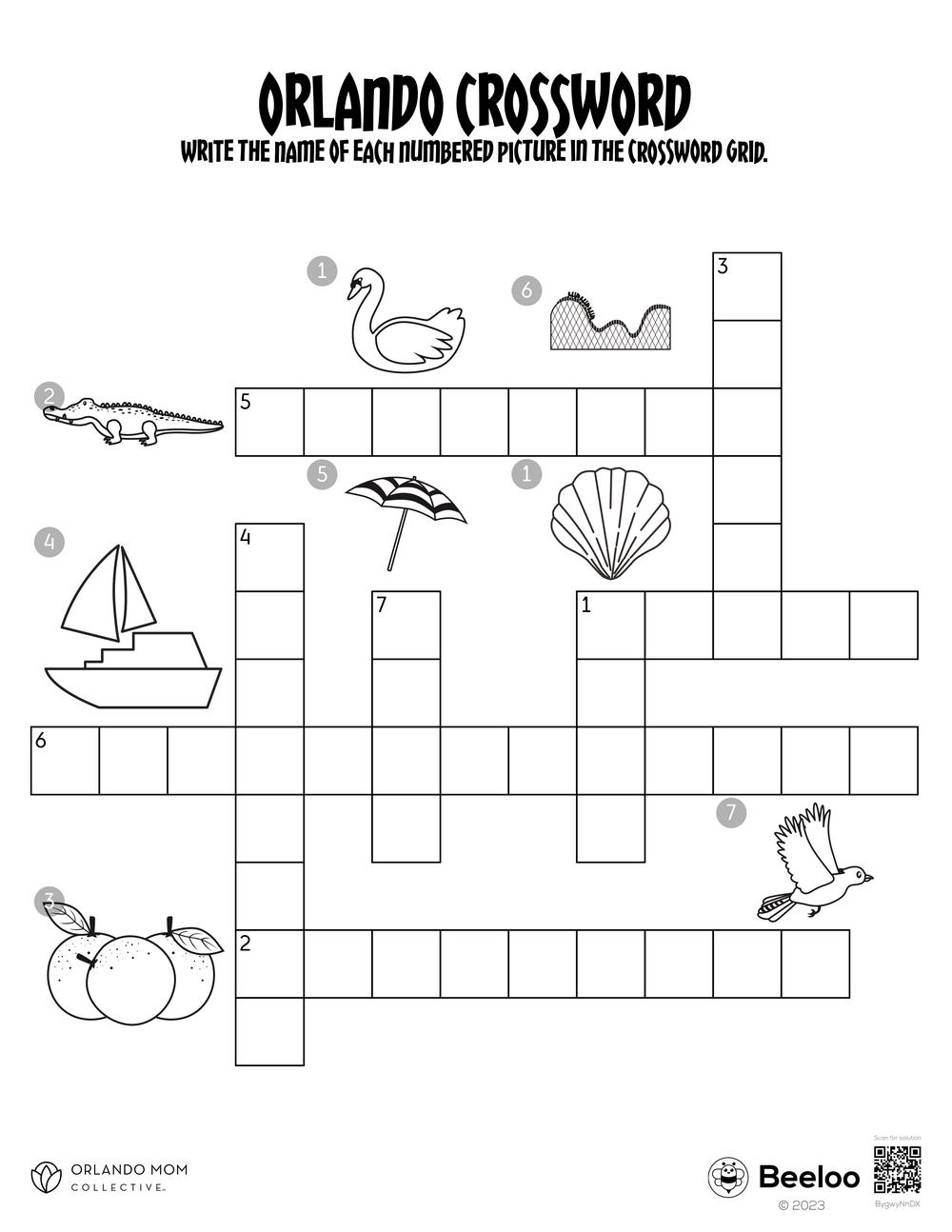 Orlando Crossword Beeloo Printable Crafts For Kids BygwyNnDX 