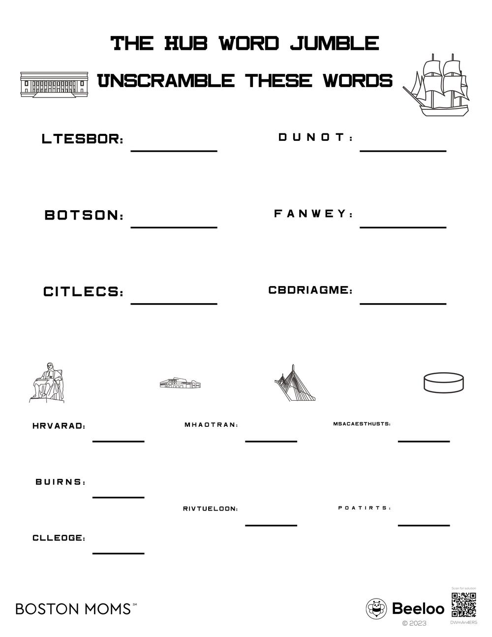 The Hub Word Jumble Beeloo Printable Crafts And Activities For Kids