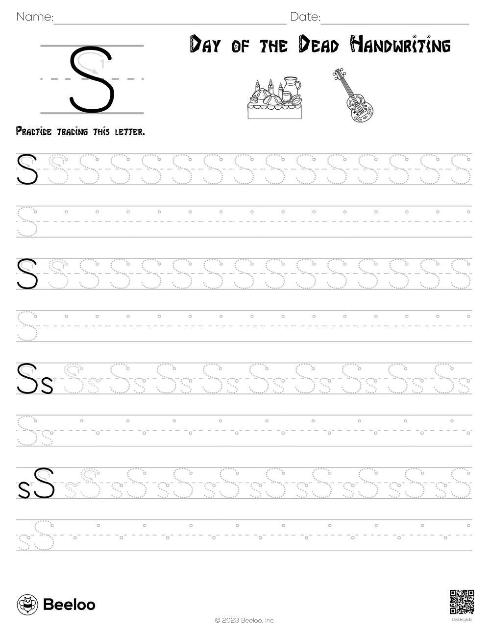 Day Of The Dead Handwriting Beeloo Printable Crafts And Activities Day Of The Dead Handwriting Beeloo Printable Crafts And Activities