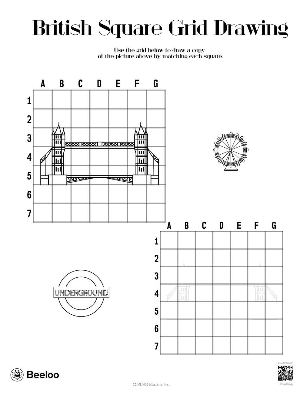 British Square Grid Drawing Beeloo Printable Crafts And Activities 