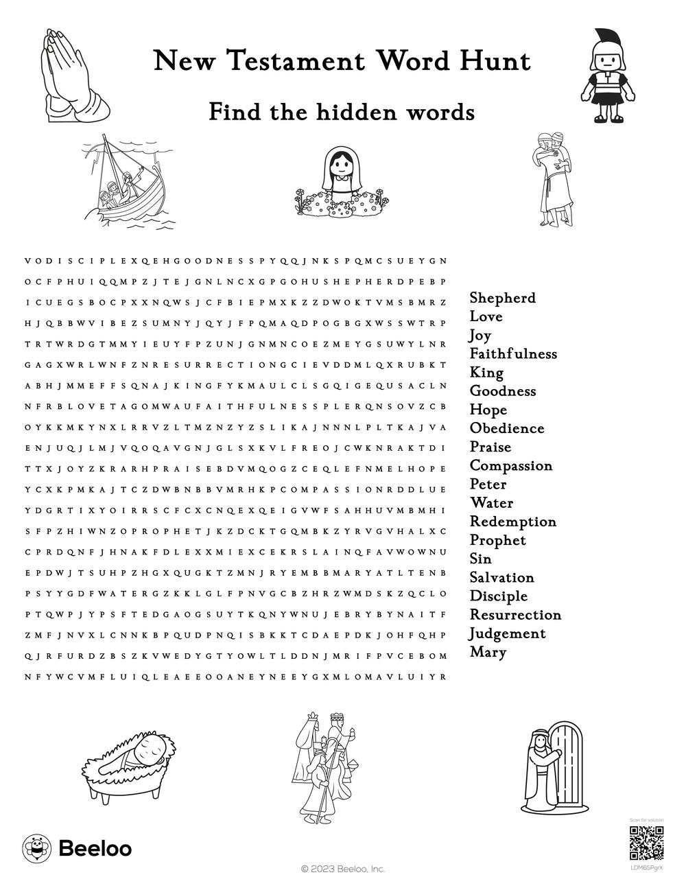 New Testament Word Hunt Beeloo Printable Crafts And Activities For Kids