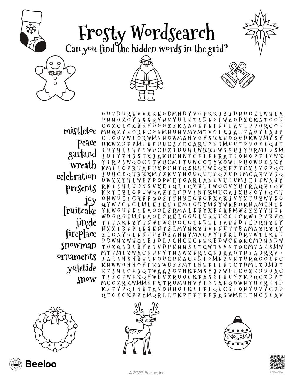 Frosty Wordsearch Beeloo Printable Crafts For Kids LDPxn8RAg 