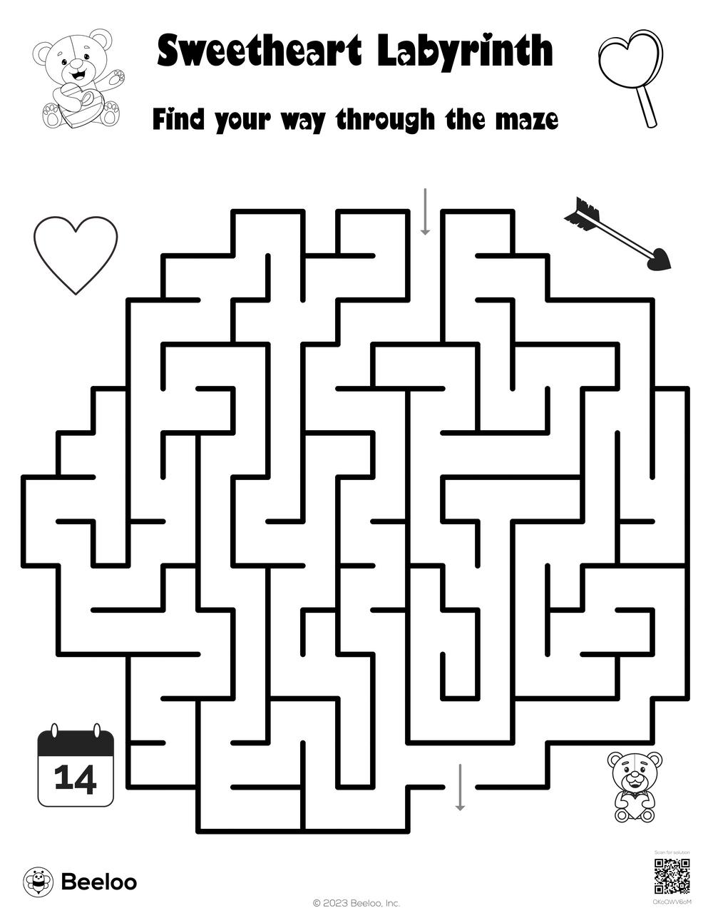 Sweetheart Labyrinth Beeloo Printable Crafts And Activities For Kids