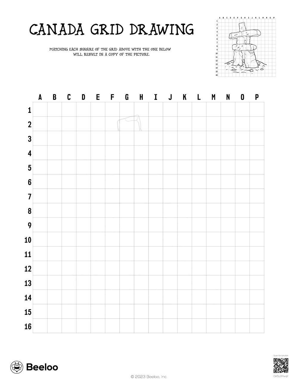 Canada Grid Drawing Beeloo Printable Crafts And Activities For Kids Canada Grid Drawing Beeloo Printable Crafts And Activities For Kids