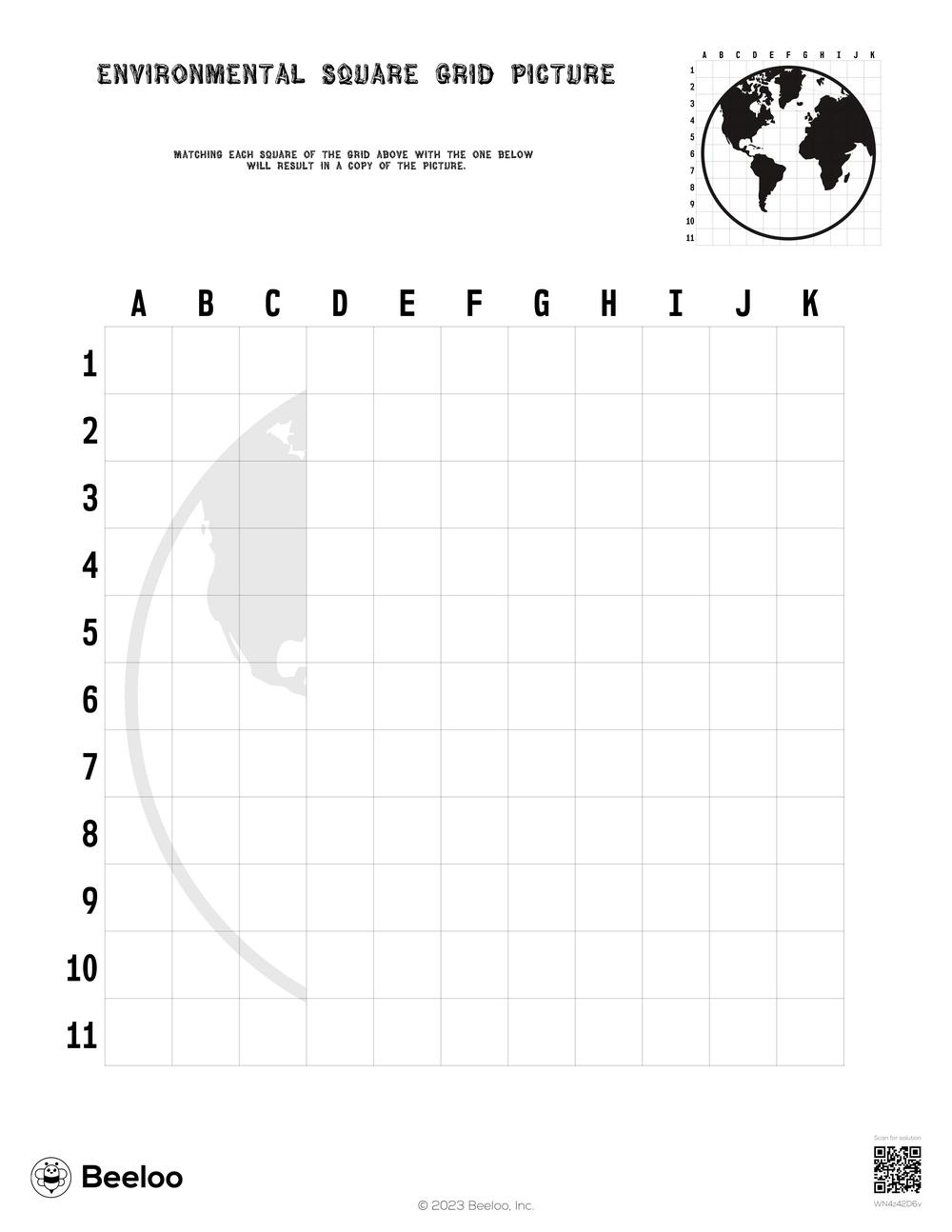 Environmental Square Grid Picture Beeloo Printable Crafts And