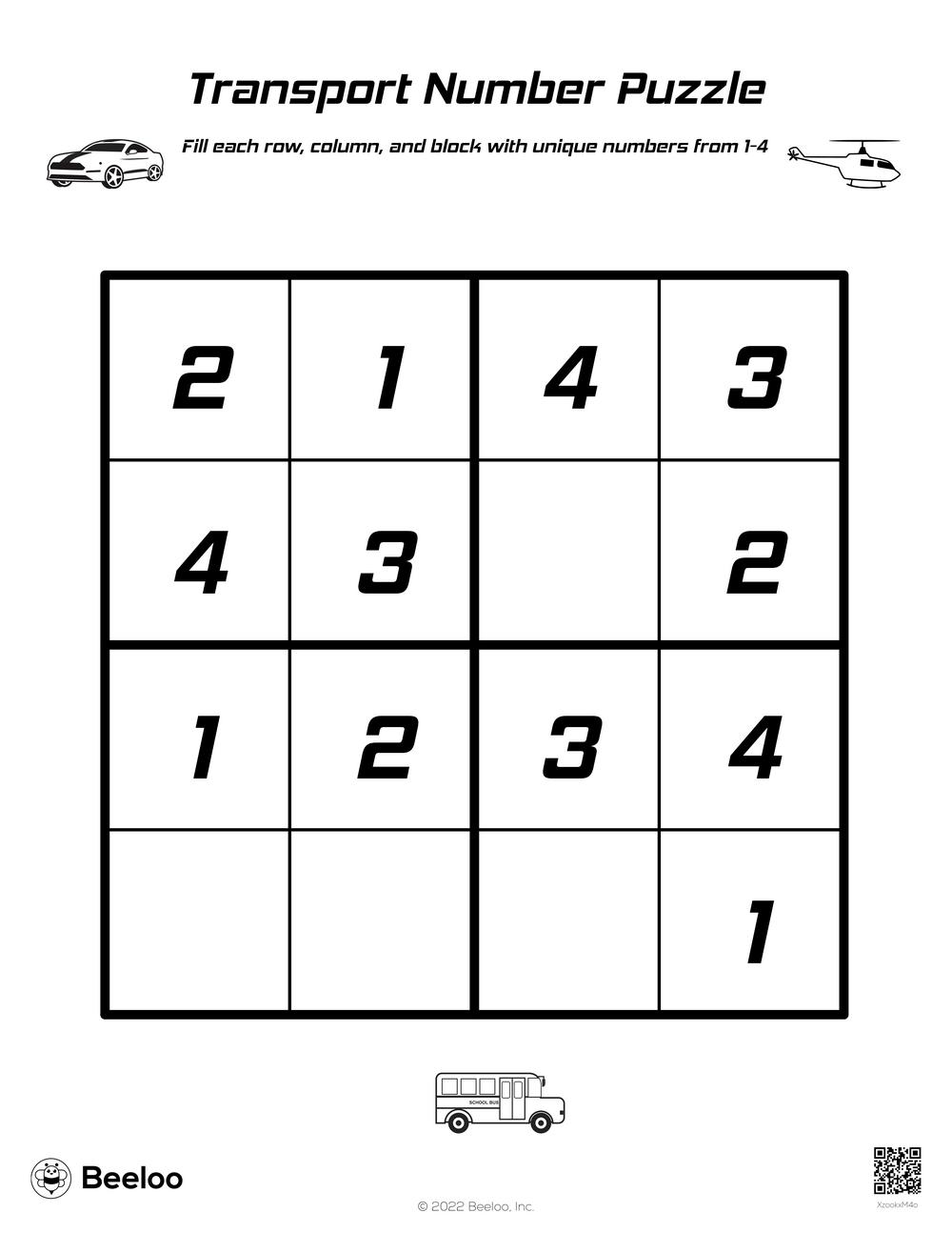Transport Number Puzzle Beeloo Printable Crafts For Kids XzookxM4o 