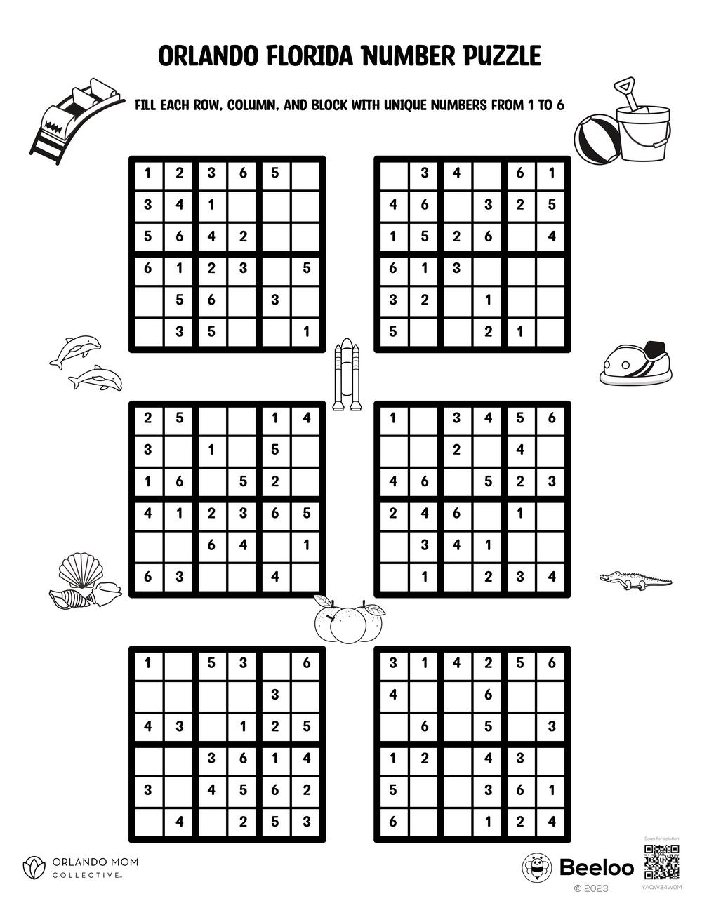 Orlando Florida Number Puzzle Beeloo Printable Crafts For Kids