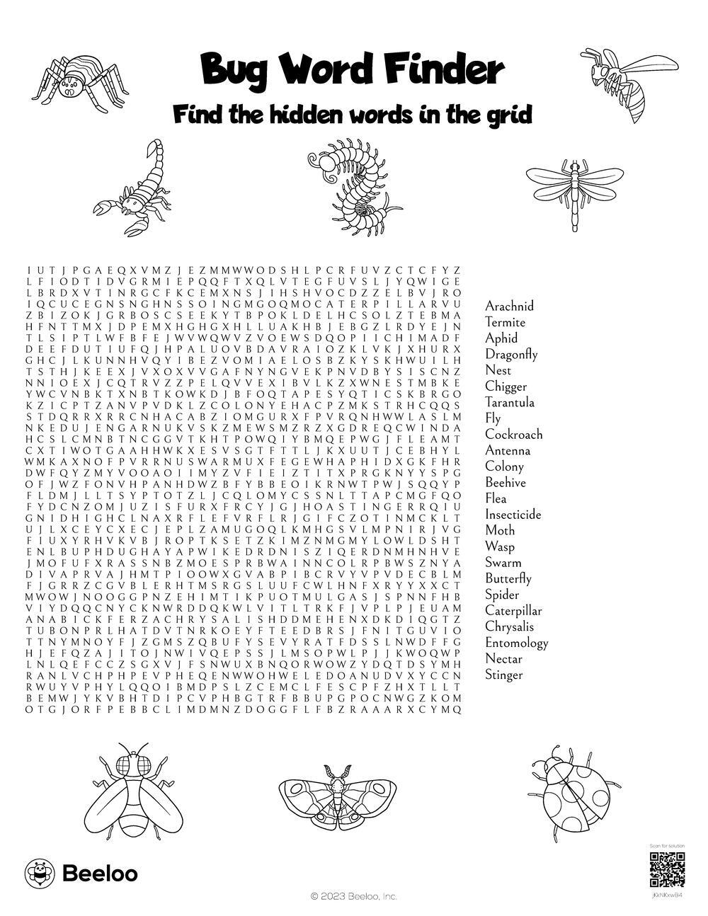 Bug Word Finder Beeloo Printable Crafts And Activities For Kids Bug Word Finder Beeloo Printable Crafts And Activities For Kids