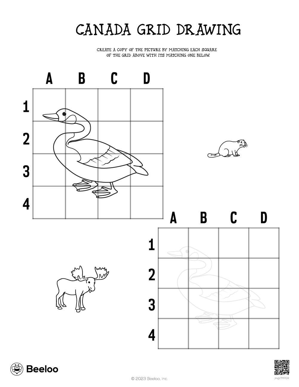 Canada Grid Drawing Beeloo Printable Crafts And Activities For Kids Canada Grid Drawing Beeloo Printable Crafts And Activities For Kids