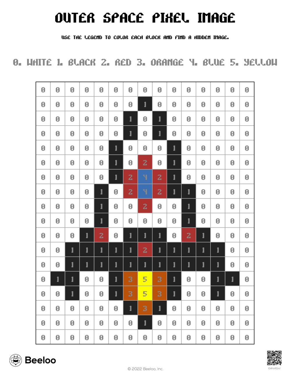 Outer Space Pixel Image Beeloo Printable Crafts For Kids