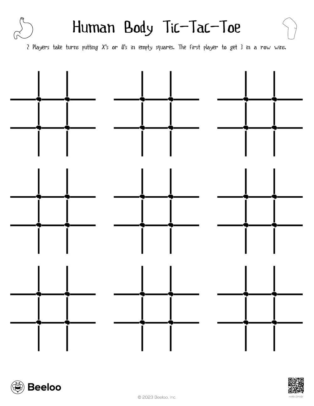 Human Body Tic Tac Toe Beeloo Printable Crafts And Activities For Kids Human Body Tic Tac Toe Beeloo Printable Crafts And Activities For Kids