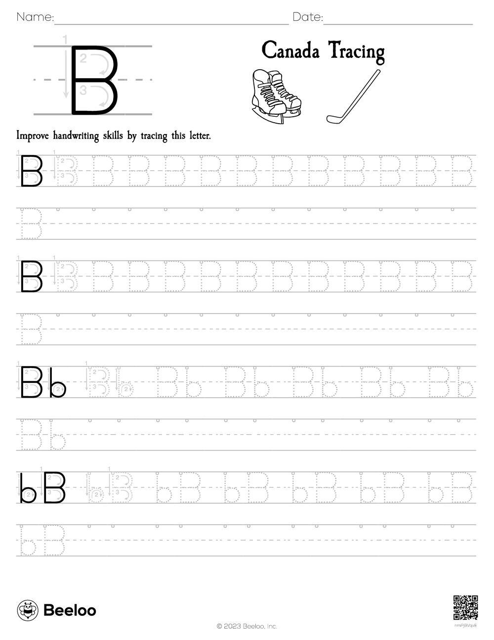 Canada Tracing Beeloo Printable Crafts And Activities For Kids
