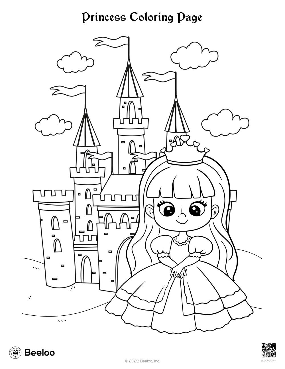 Princess Coloring Page Beeloo Printable Crafts And Activities For Kids
