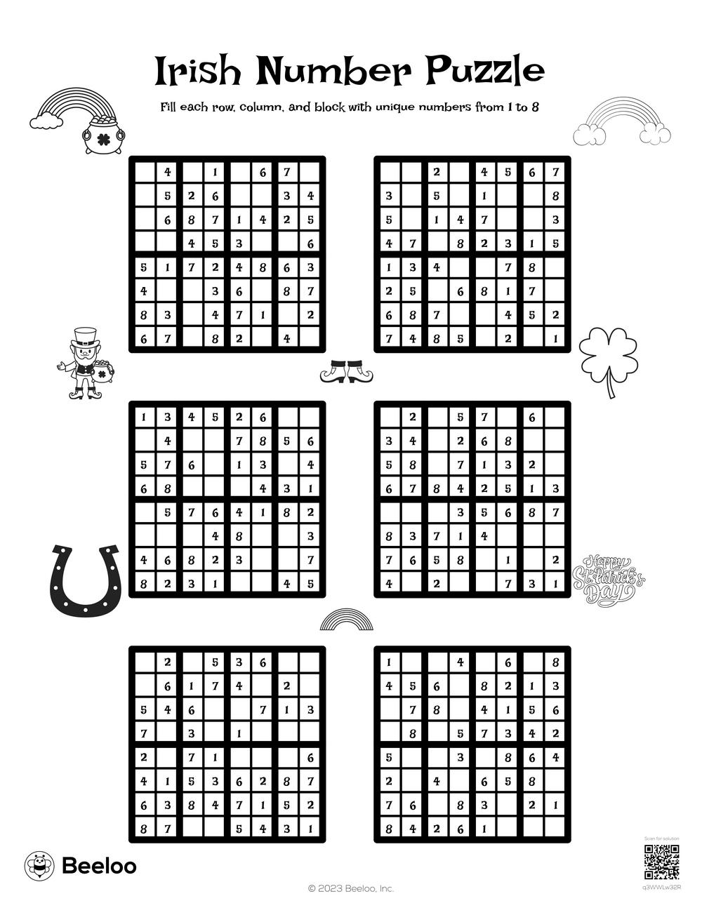 Irish Number Puzzle Beeloo Printable Crafts And Activities For Kids