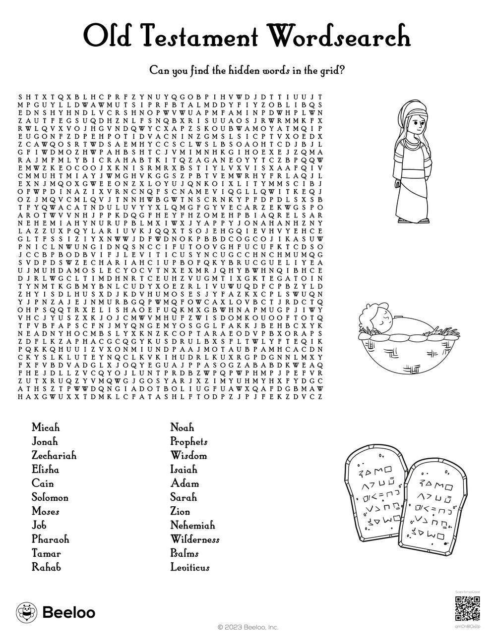 Old Testament themed Word Searches Beeloo Printable Crafts And 