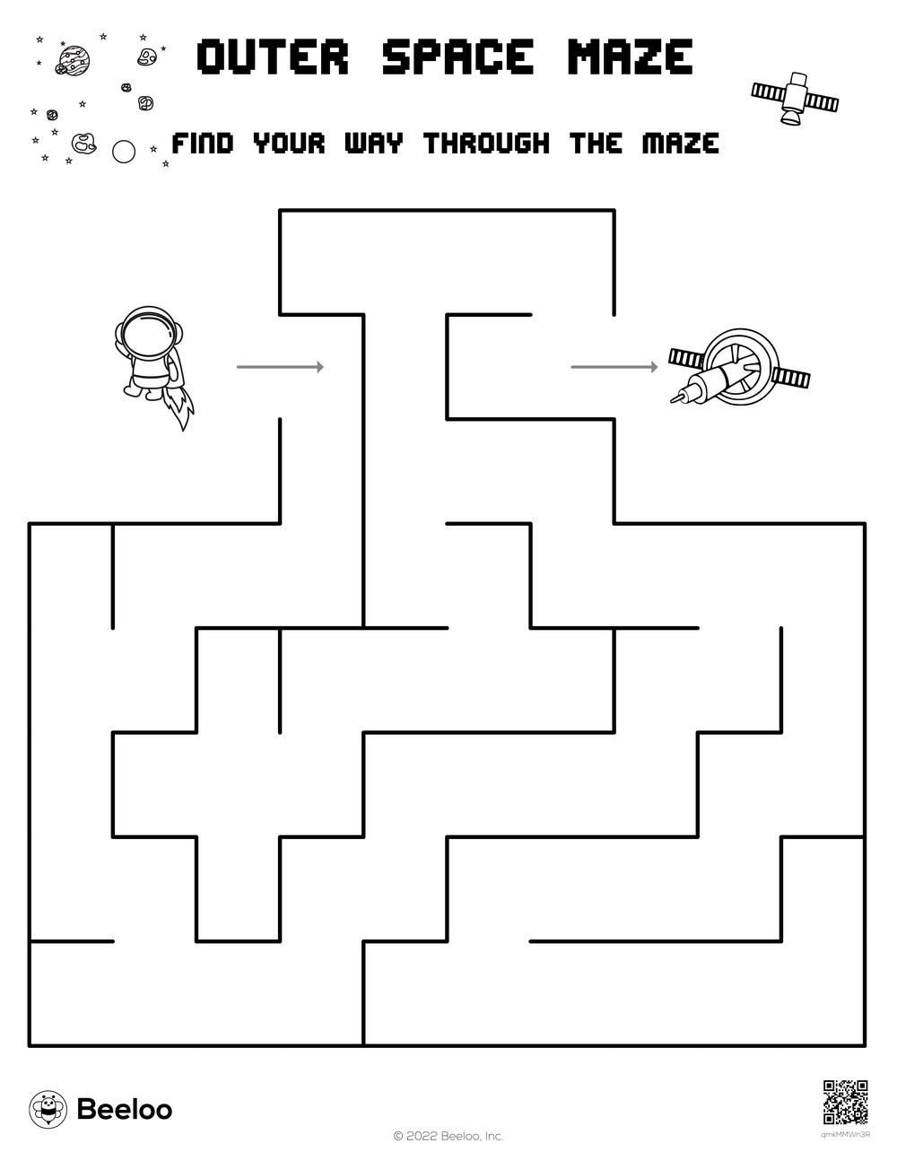 Outer Space Maze Beeloo Printable Crafts For Kids qmkMMWn3R 