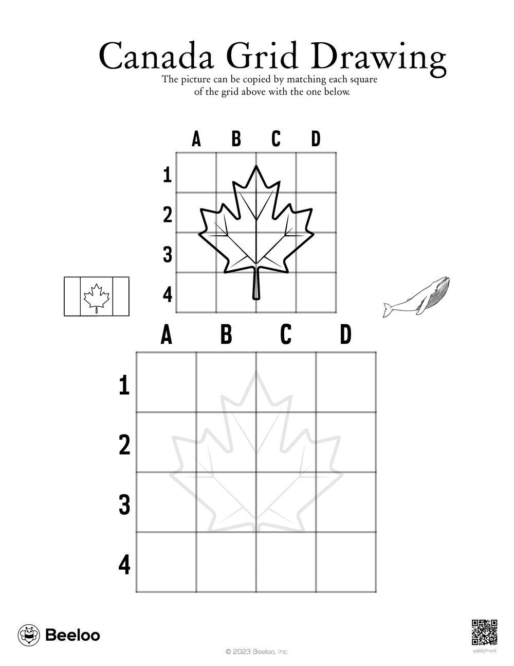 Canada Grid Drawing Beeloo Printable Crafts And Activities For Kids Canada Grid Drawing Beeloo Printable Crafts And Activities For Kids