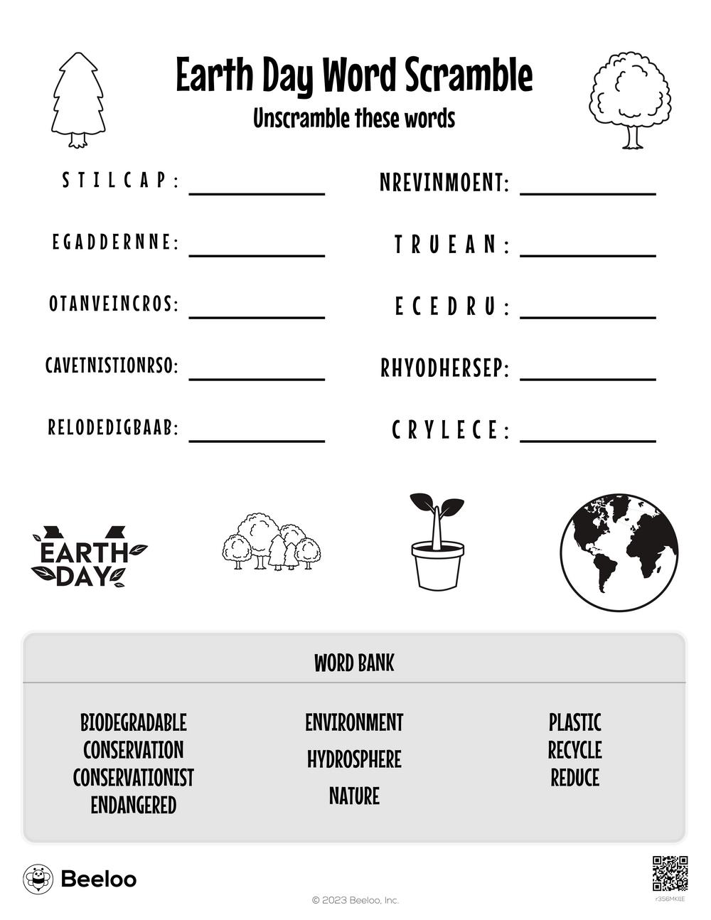 Earth Day Word Scramble